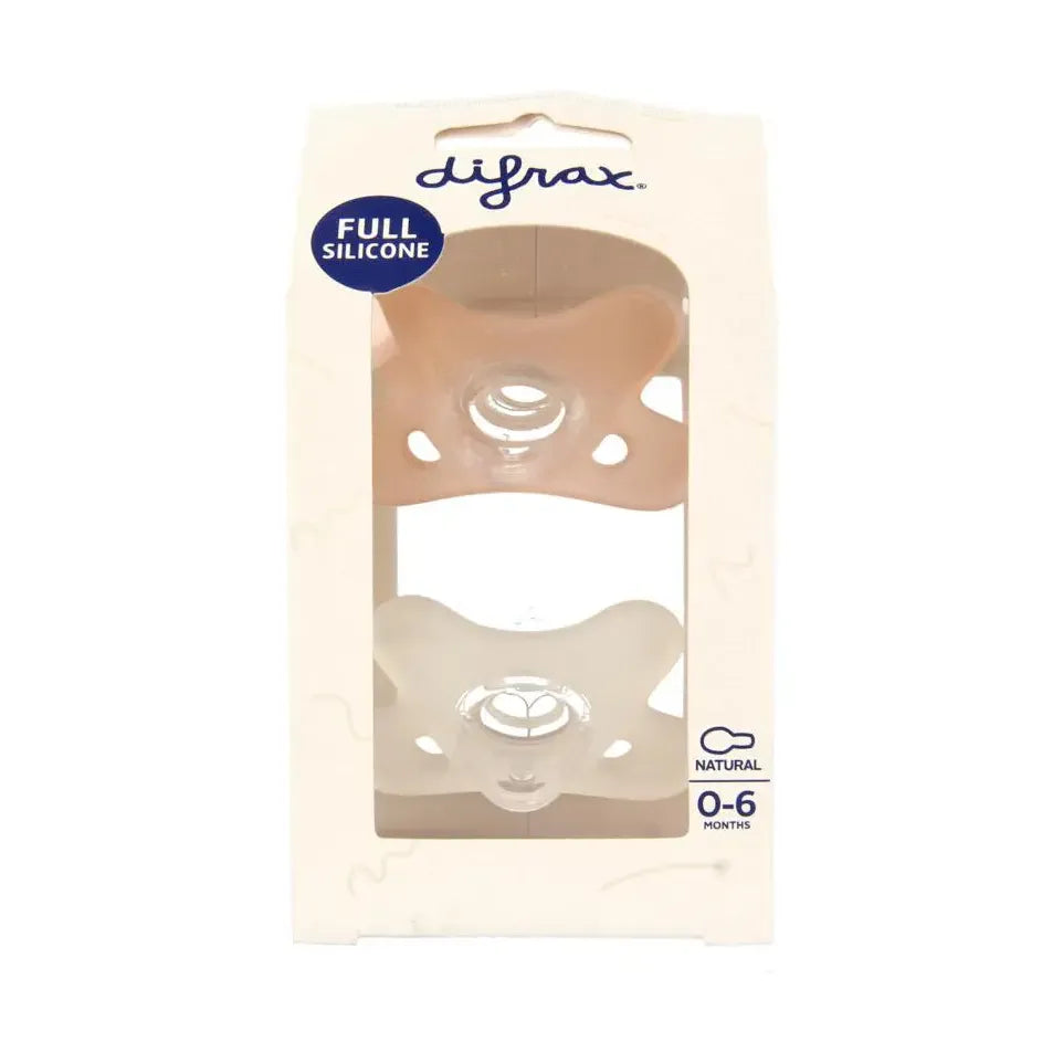 Difrax Siliconen fopspeen natural 0-6 maanden 2 stuks