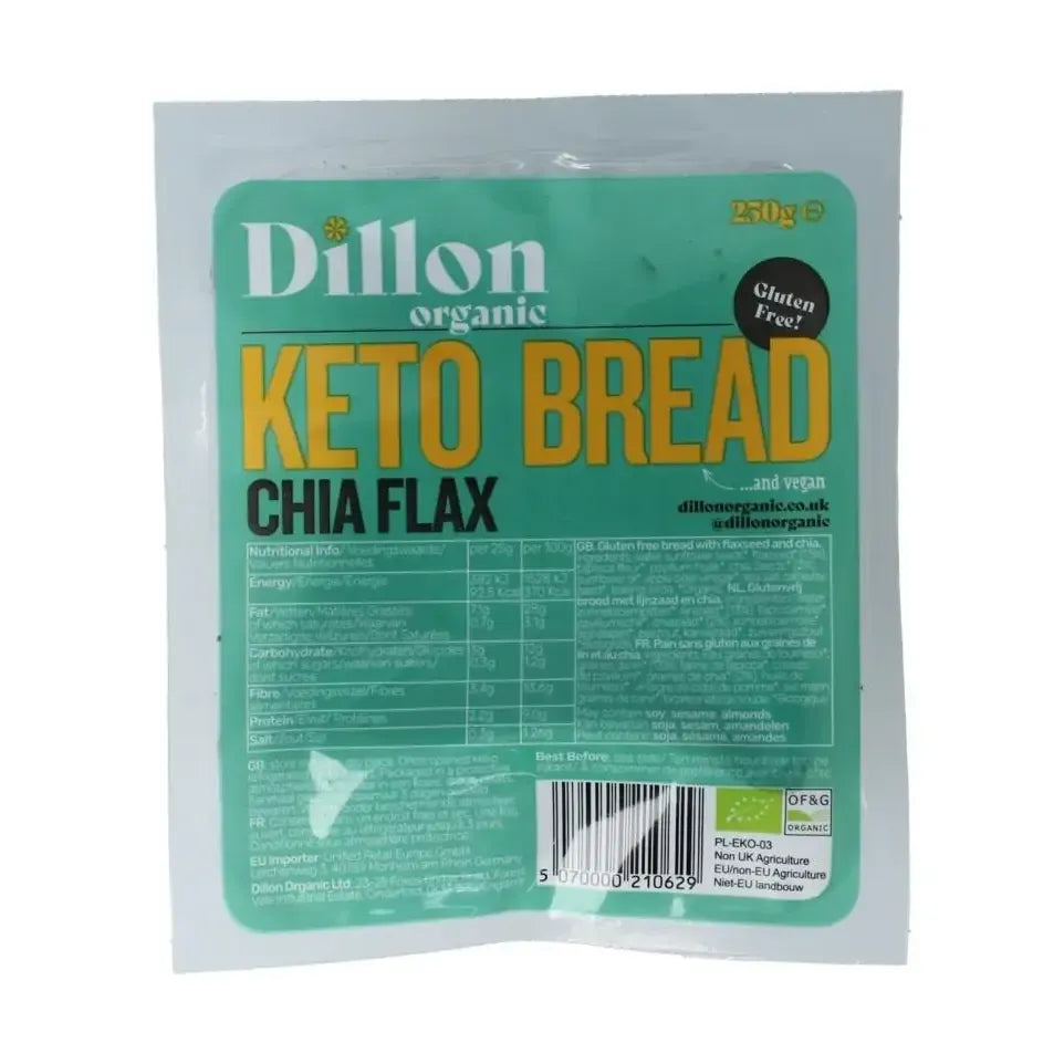 Dillon Organic Keto brood chia flax glutenvrij biologisch