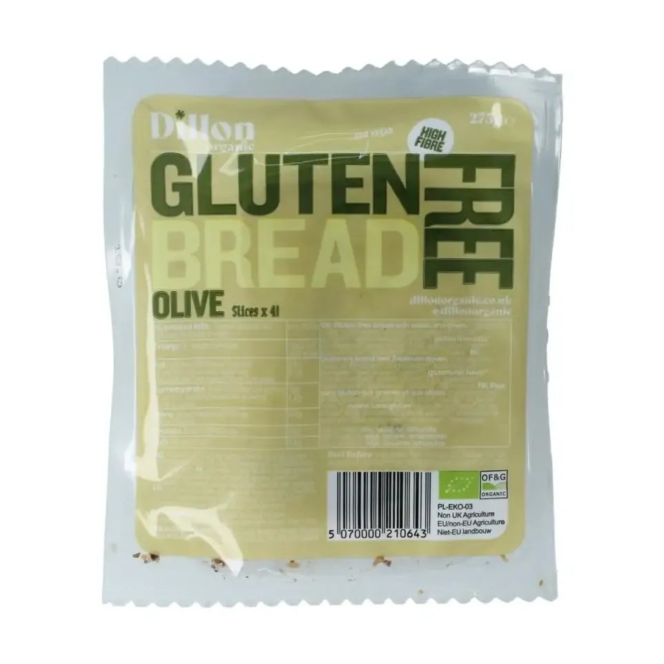 Dillon Organic Sliced bread olive glutenvrij biologisch demeter