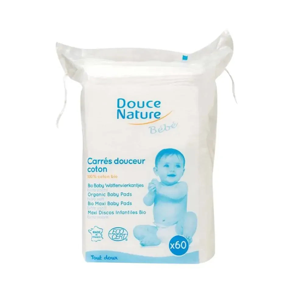 Douce Nature Baby wattenvierkantjes 60 stuks