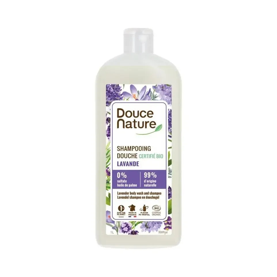 Douce Nature Douchegel & shampoo lavendel biologisch 1 liter