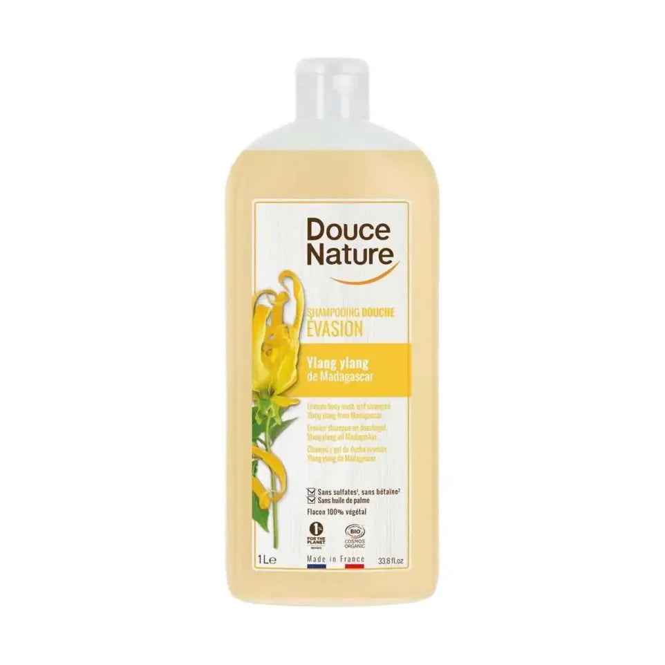 Douce Nature Douchegel & shampoo ylang ylang ontspannend 1 liter