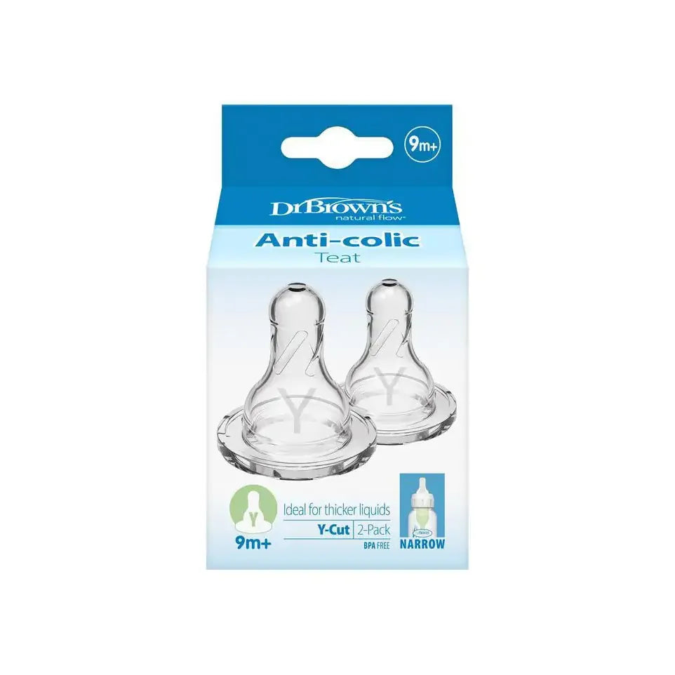 DR Brown's Speen smalle hals Y cut 9 maanden 2 stuks