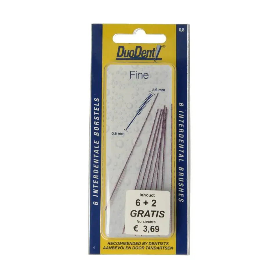 Duodent interdentale borstels fine 8 stuks