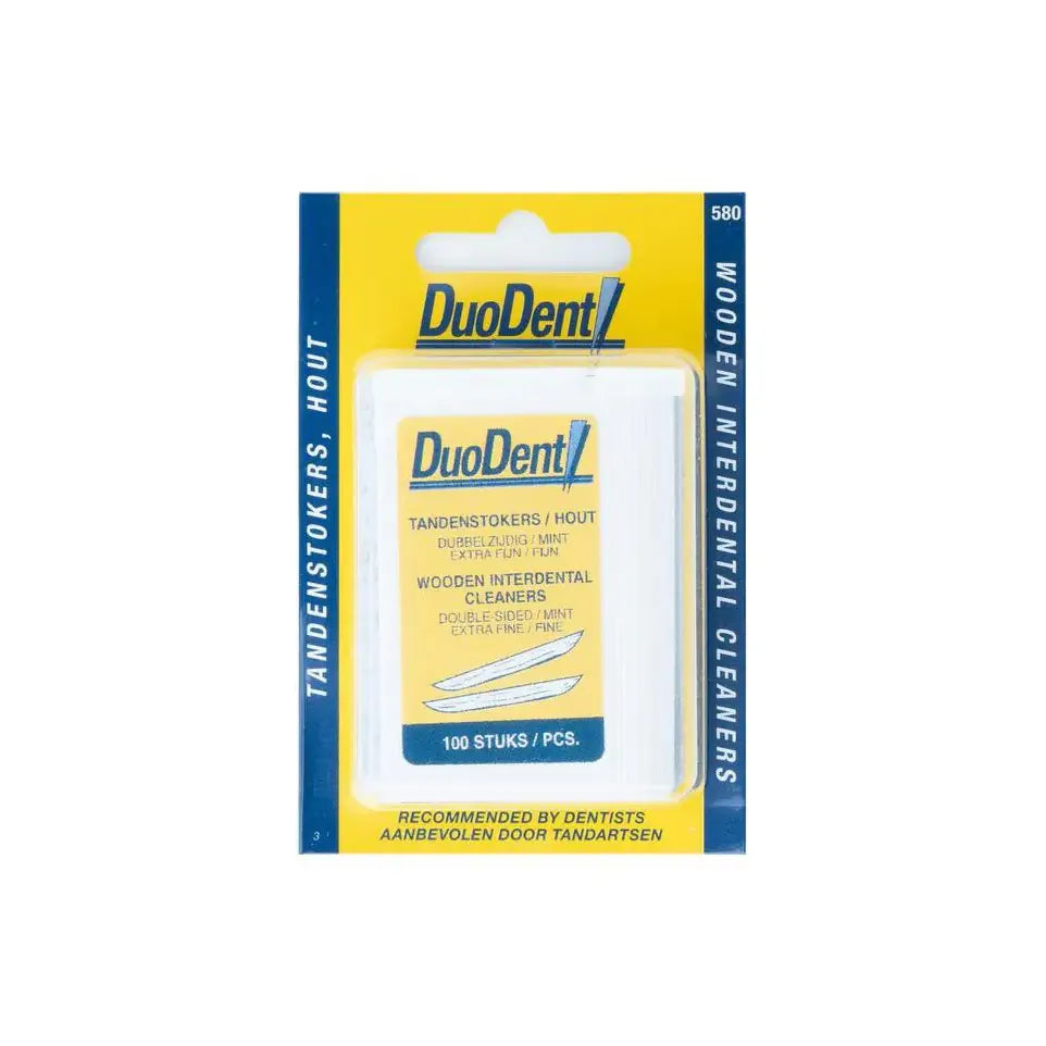 Duodent Tandenstoker hout fine/extra fine dubbelzijdig 100 stuks