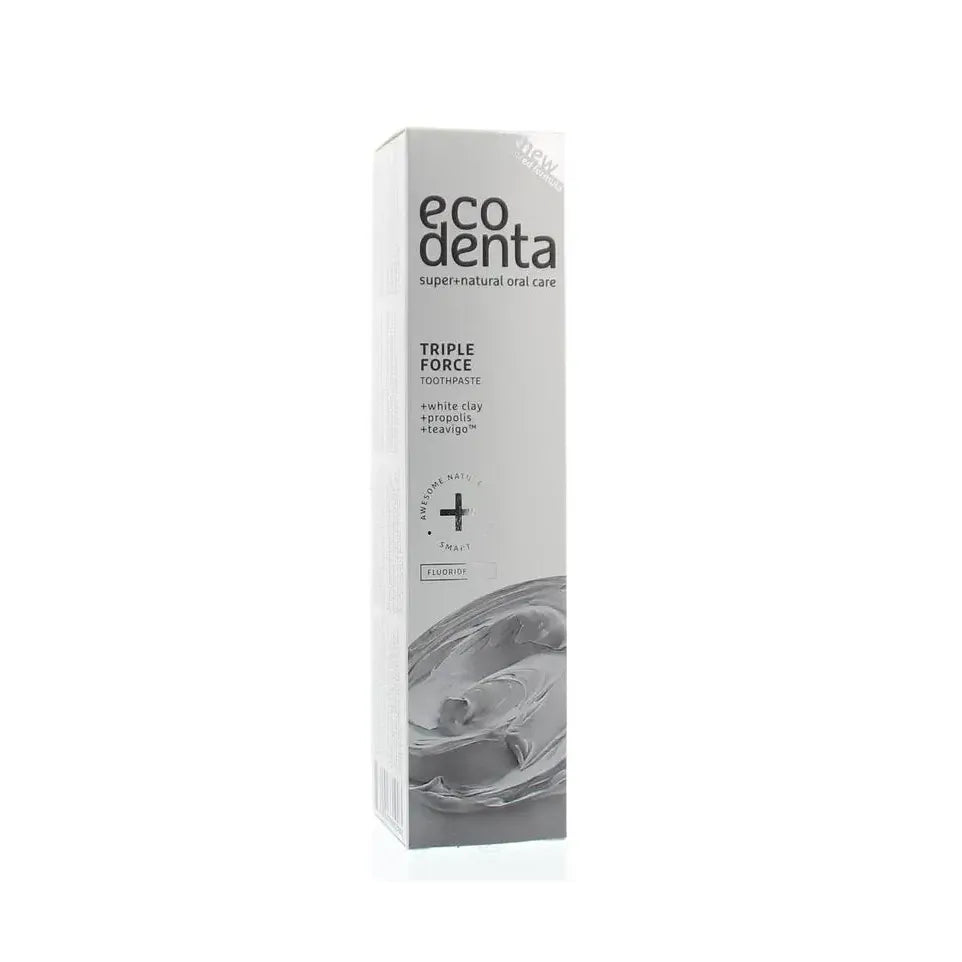 Ecodenta Tandpasta extra triple effect witte klei 100 ml