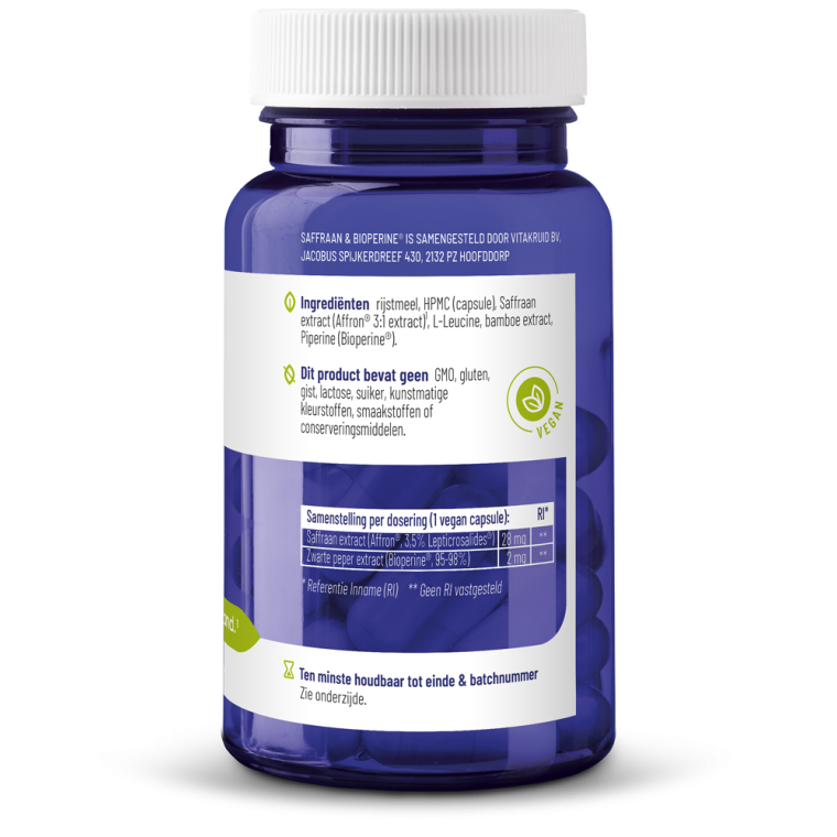 Vitakruid Saffraan & Bioperine 60 vcaps