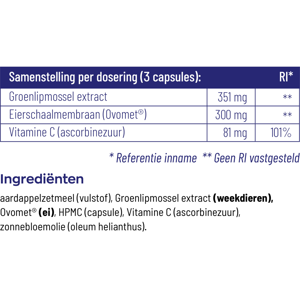 Vitakruid Groenlipmossel extract & Ovomet 90 vcaps