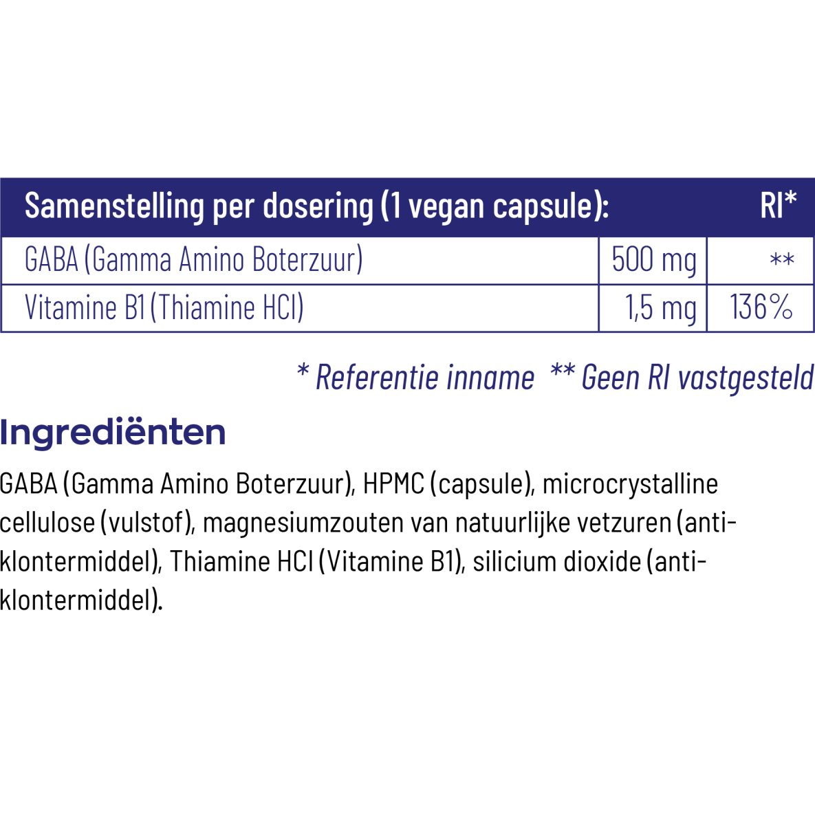 Vitakruid GABA met vitamine b1 90 vcaps