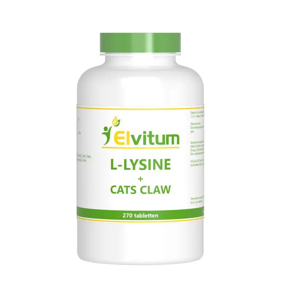 Elvitum L-Lysine cats claw 270 tabletten
