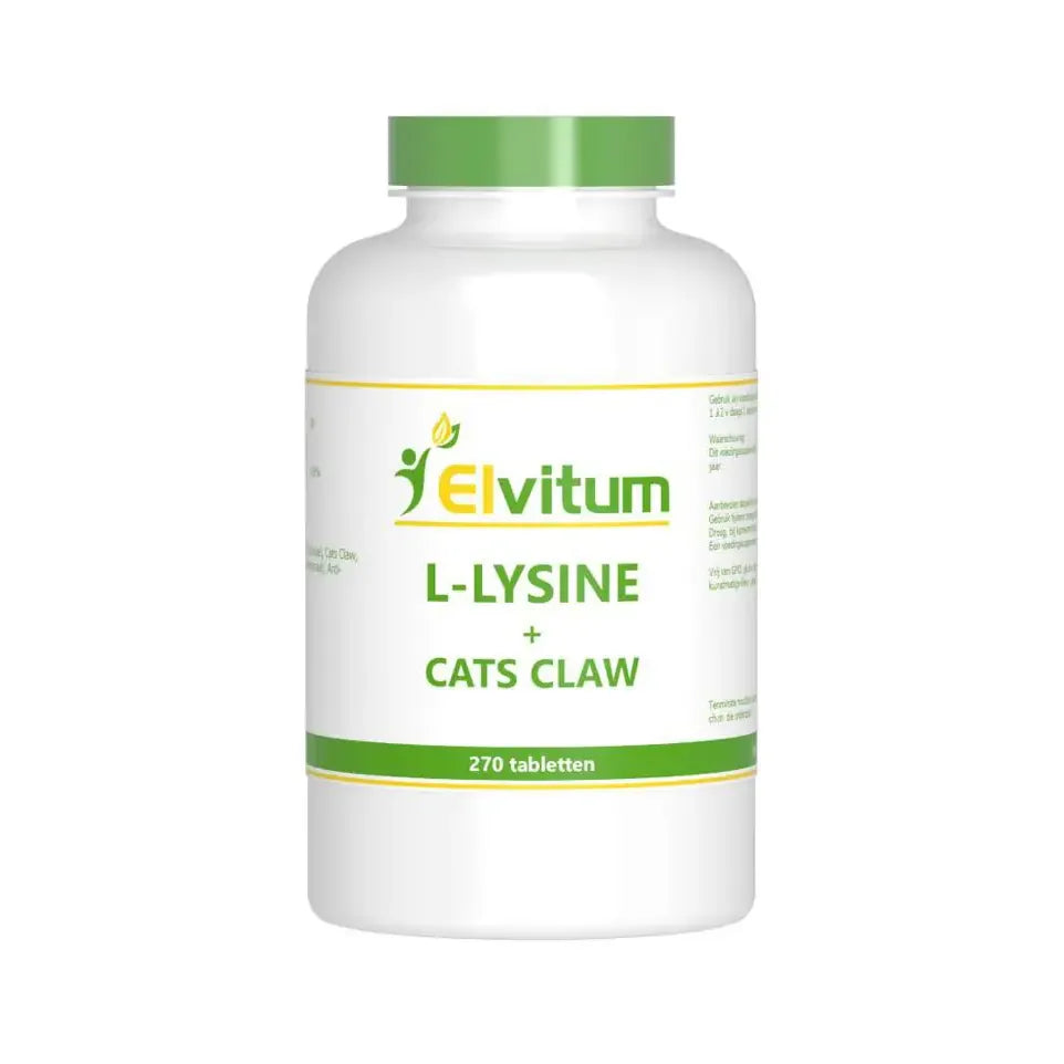 Elvitum L-Lysine cats claw 270 tabletten