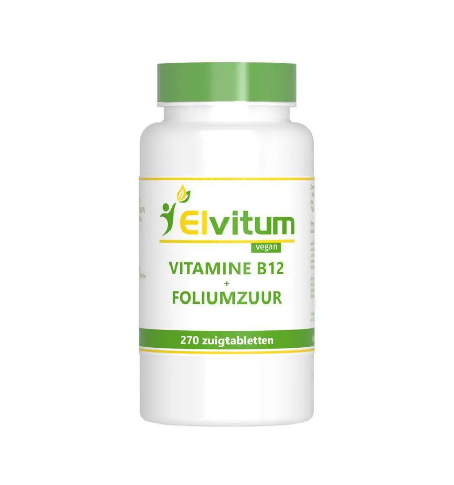 Elvitum Vitamine B12 1000 mcg + foliumzuur 270 zuigtabletten