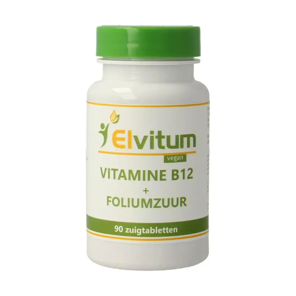 Elvitum Vitamine B12 1000 mcg + foliumzuur 90 zuigtabletten