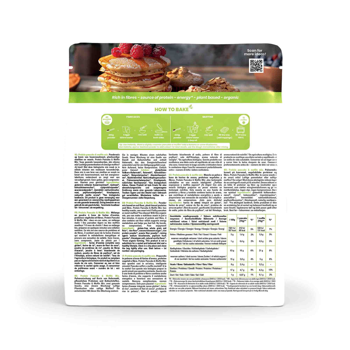 Purasana Glutenvrije protein pancake & muffin mix bio 400 gram (2)