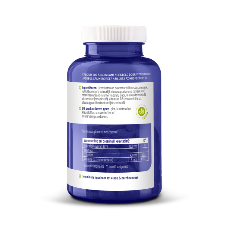 Vitakruid Calcium 400 & D3 100 kauwtabletten