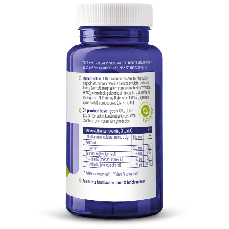 Vitakruid Osta K2 & D3 algae 90 tabletten