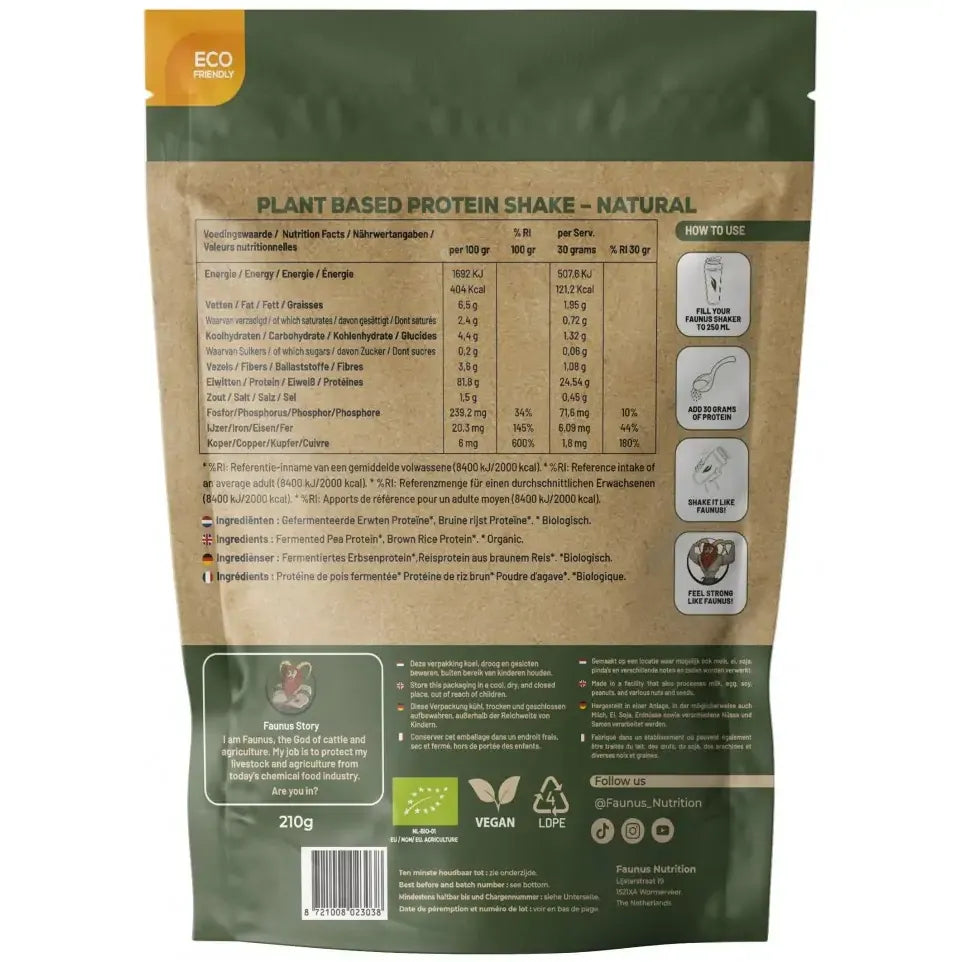 Faunus Nutrition Fermented Protein Vanilla Bio 210 gram (afbeelding 2)