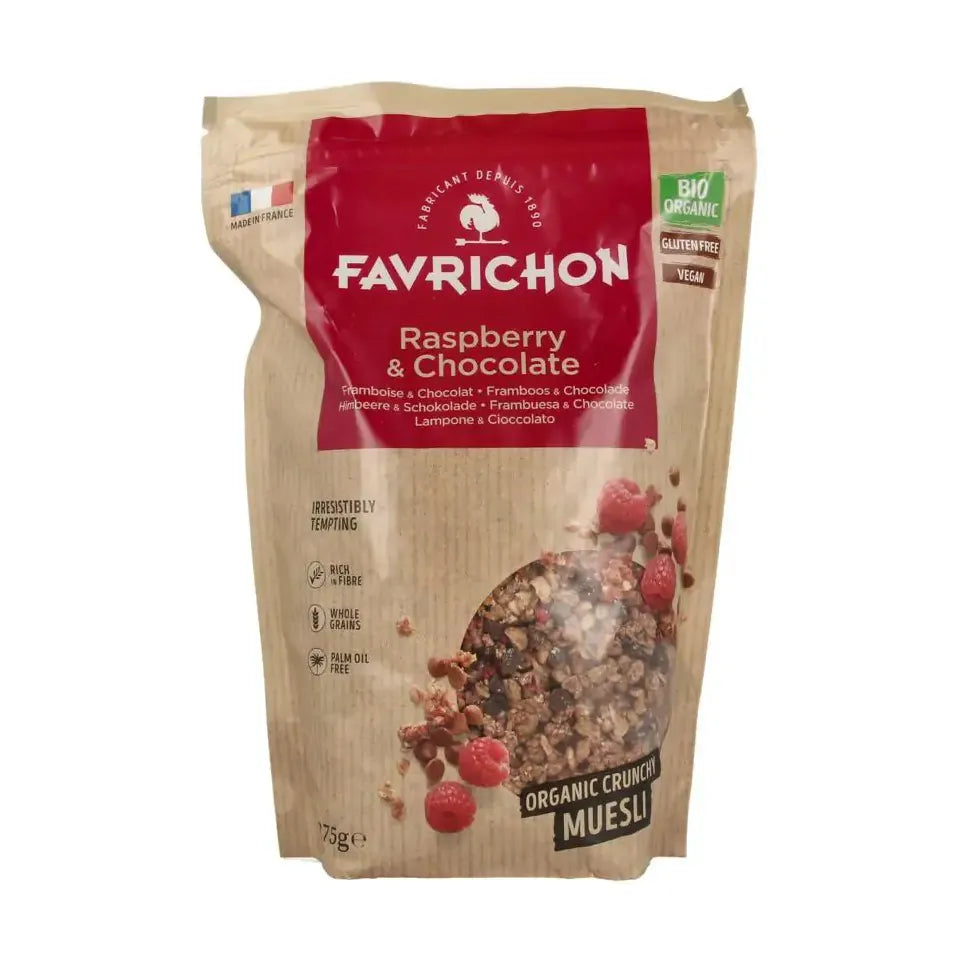 Favrichon Framboos & chocolade crunchy muesli 375 gram
