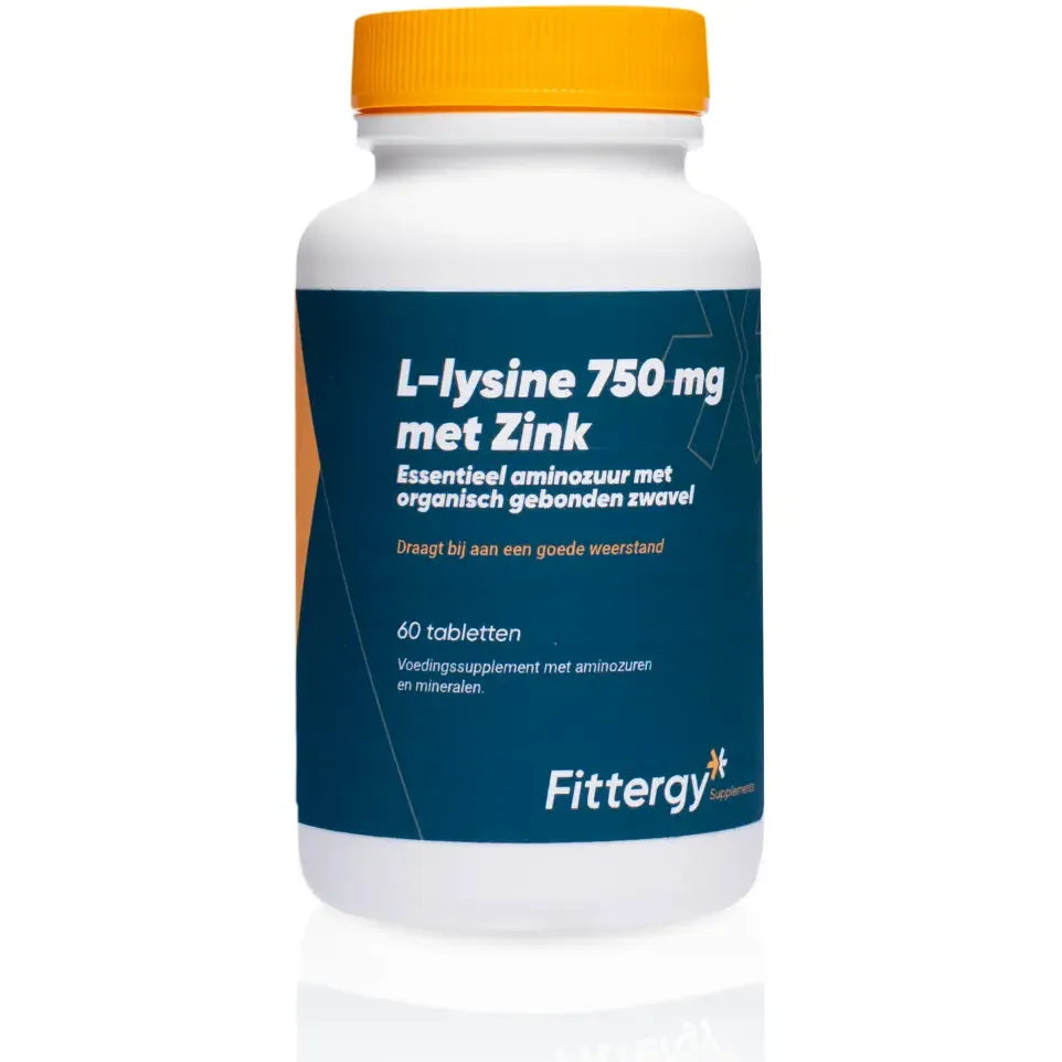 Fittergy L-Lysine 750 mg met zink 60 tabletten