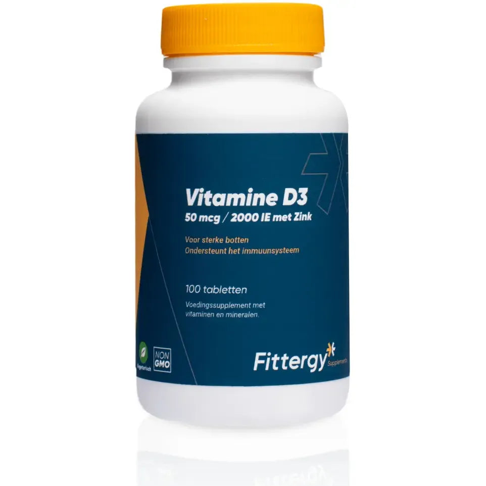 Fittergy Vitamine D3 50 mcg met zink 100 tabletten