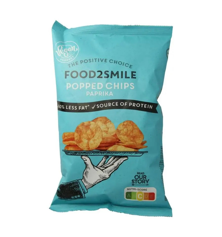 Food2Smile Popped chips paprika 90 gram
