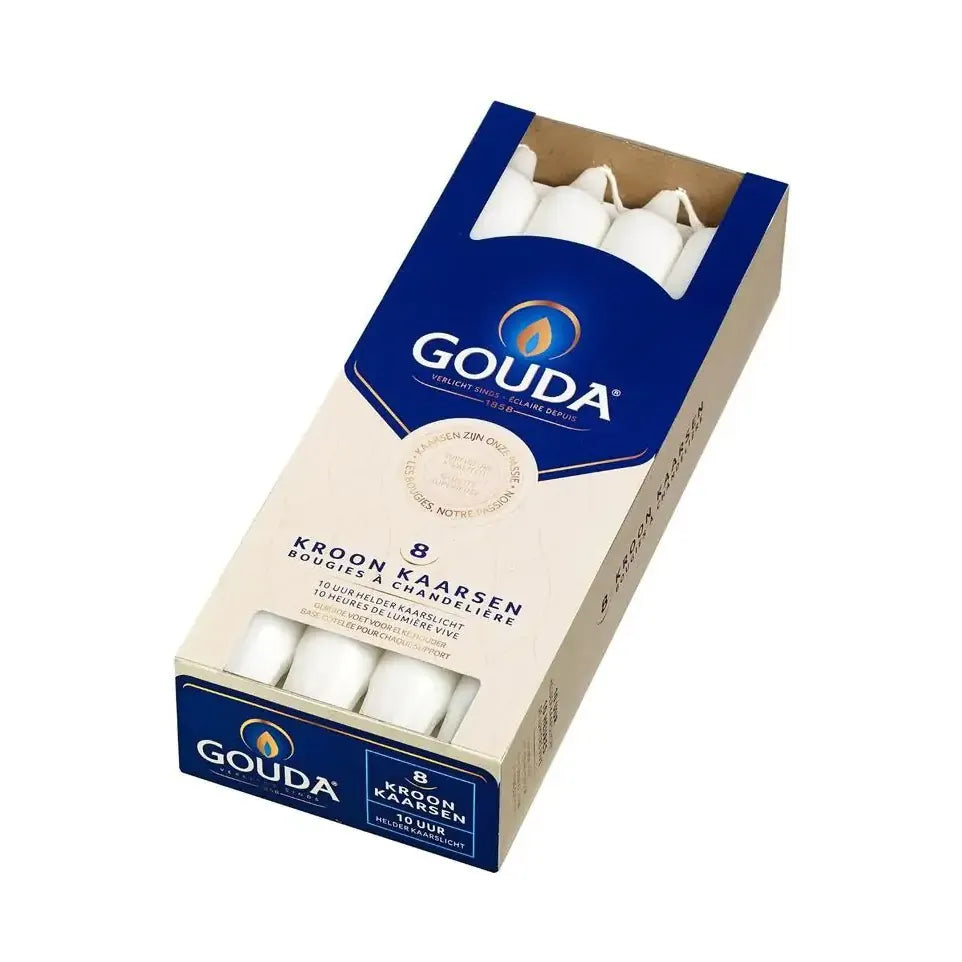 Gouda Kroonkaars wit 240/24 8 stuks