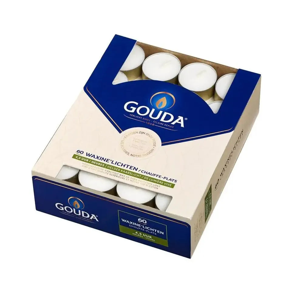 Gouda Waxinelicht 4.5 uur wit 60 stuks