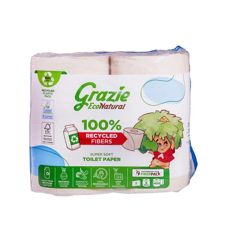 Grazie Natural Toiletpapier 2-laags 8 stuks