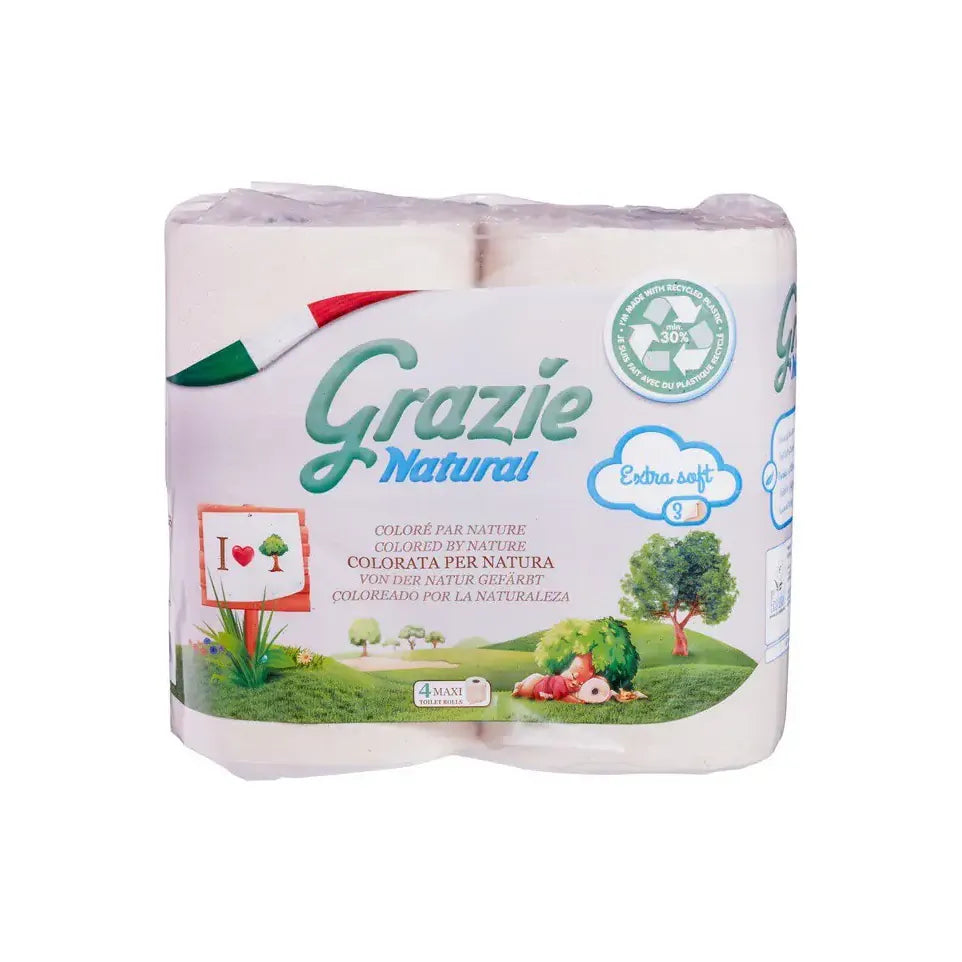 Grazie Natural Toiletpapier 3-laags 4 stuks