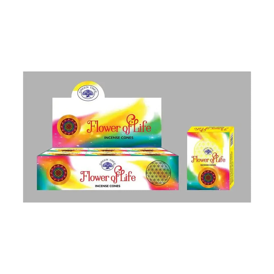 Green Tree Kegelwierook flower of life 10 stuks