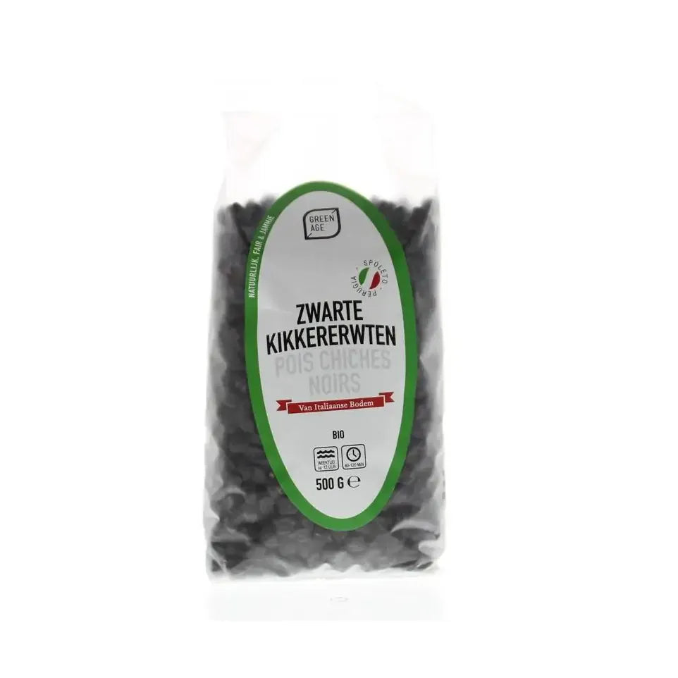 Greenage Zwarte kikkererwten 500 gram