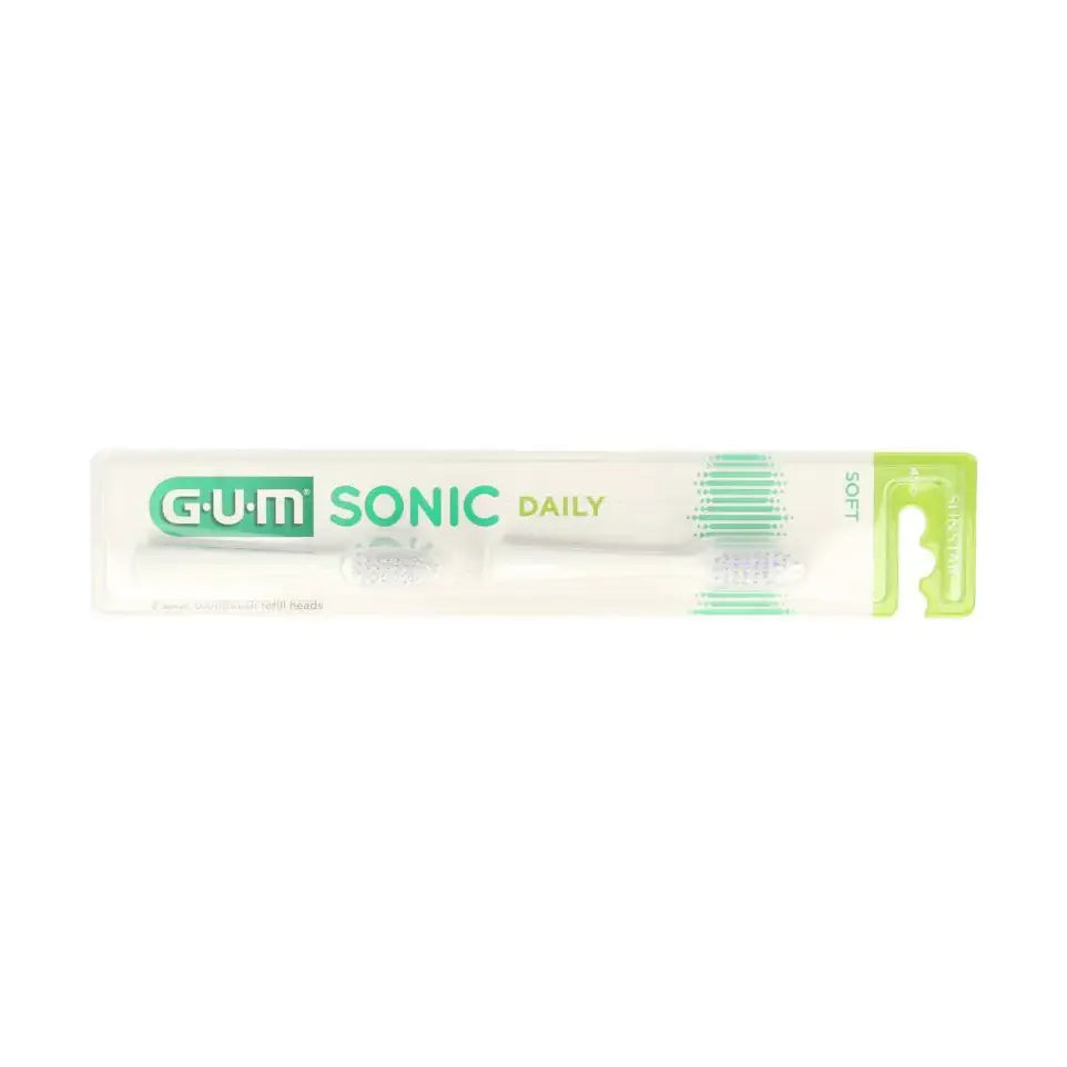 GUM sonic opzetborstel wit 2 stuks