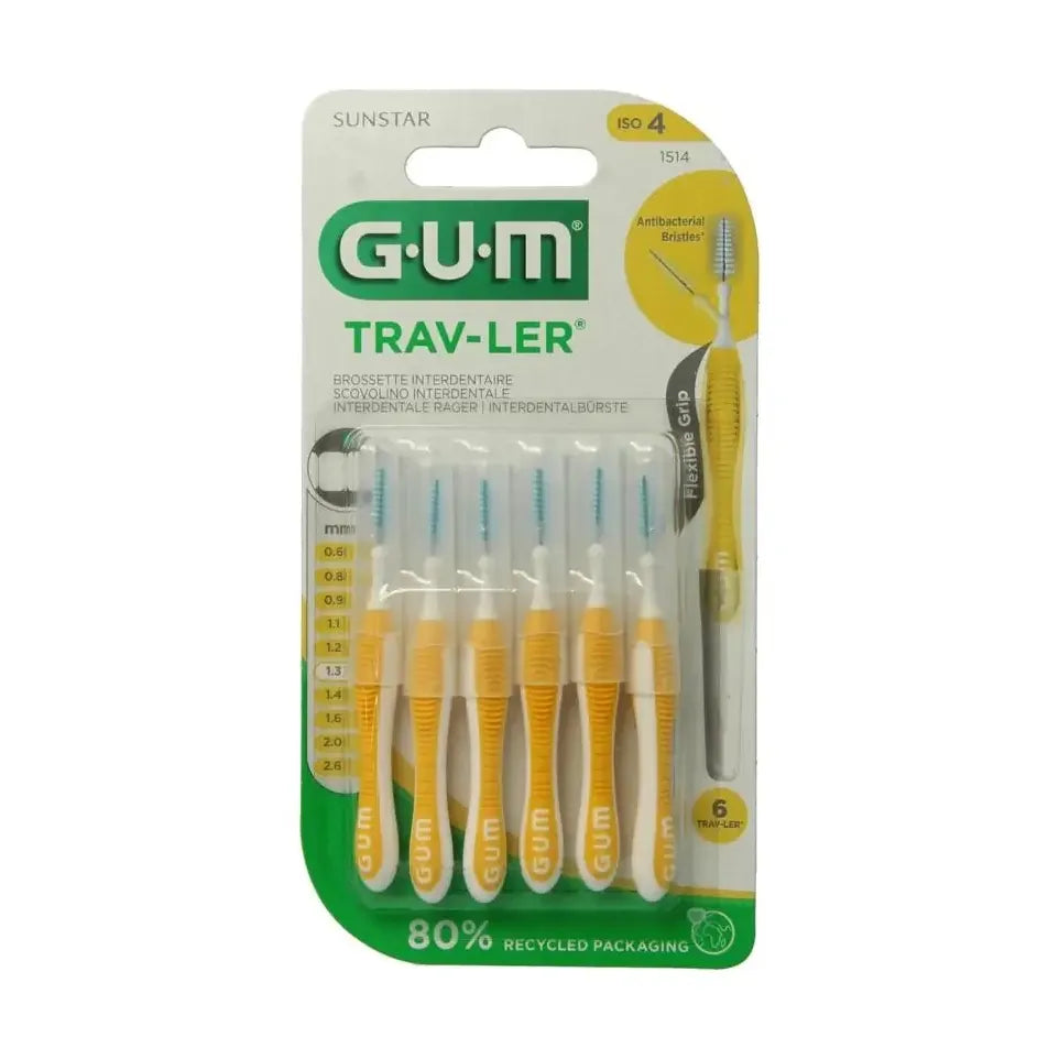 GUM Trav-ler rager 1.3 mm (geel) 6 stuks
