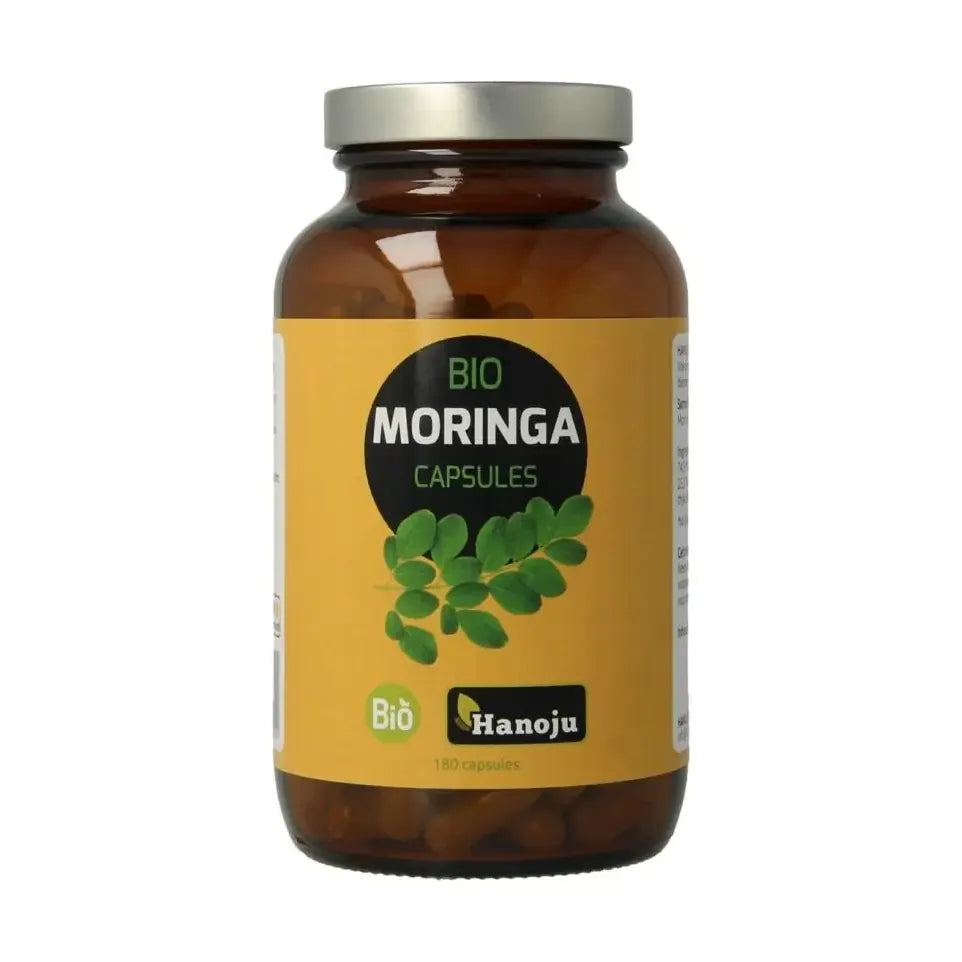 Hanoju Moringa oleifera heelblad 350 mg biologisch 180 capsules