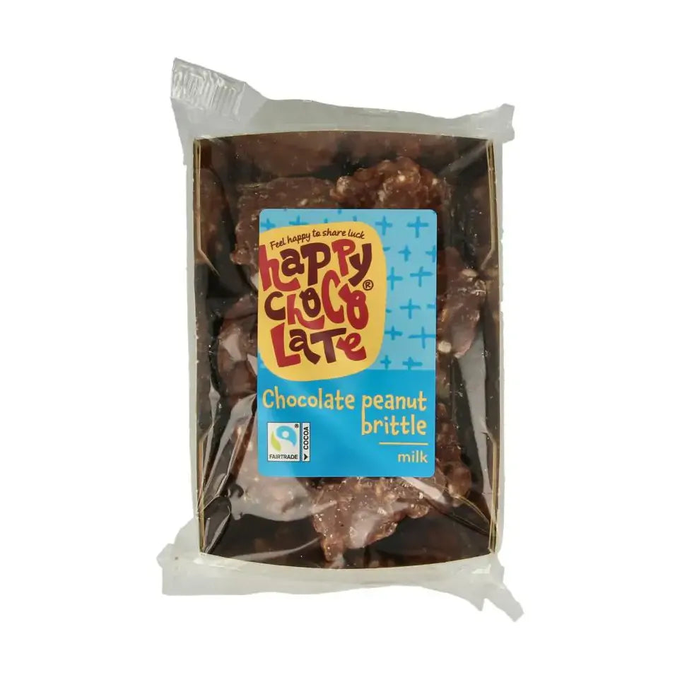 Happy Chocolate Chocolade pindarotsen melk bio 150 gram