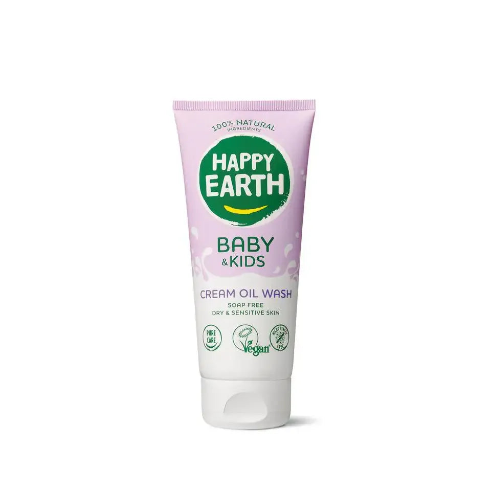 Happy Earth wasgel creme olie baby & kids 200 ml