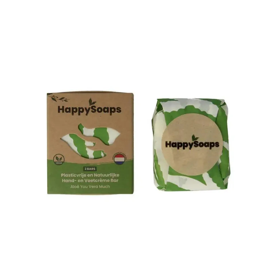Happysoaps Hand & voetcreme bar aloe vera 40 gram