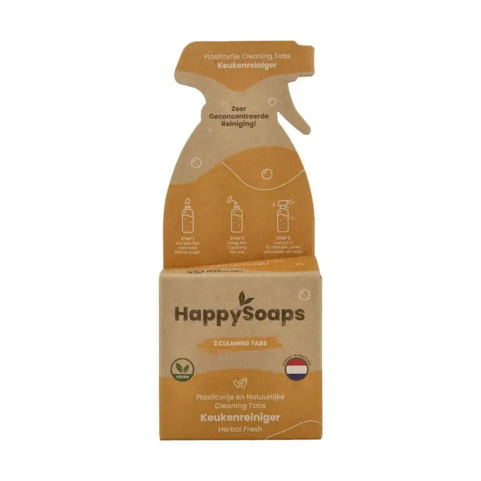 Happysoaps Cleaning tabs keukenreiniger herbal fresh 3 stuks