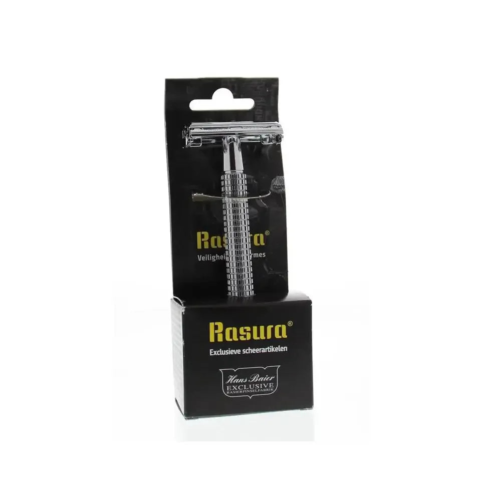 Rasura Veiligheidsscheermes chroom blister met 10 mesjes