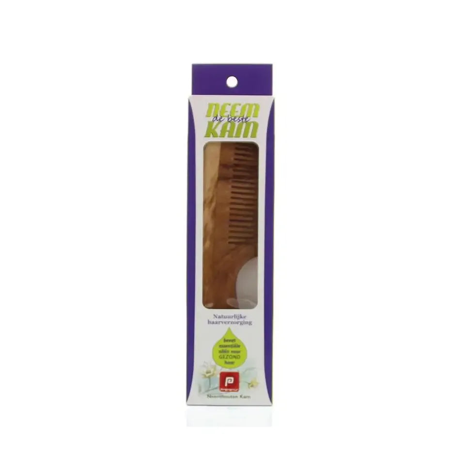 Holisan Neem houten kam handvat fijn