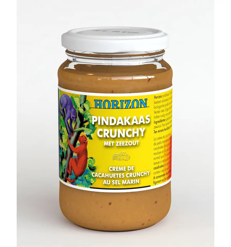 Horizon Pindakaas crunchy met zeezout 350 gram (afbeelding 1)