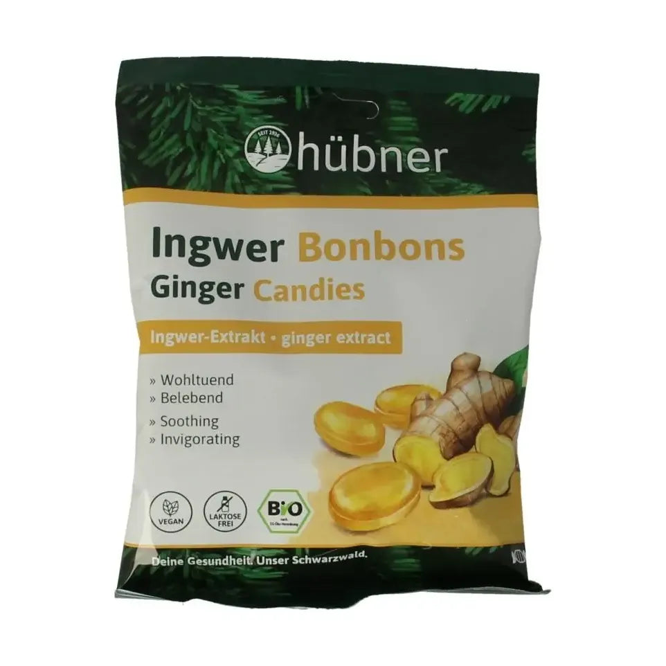 Hubner Gember bonbons biologisch 70 gram