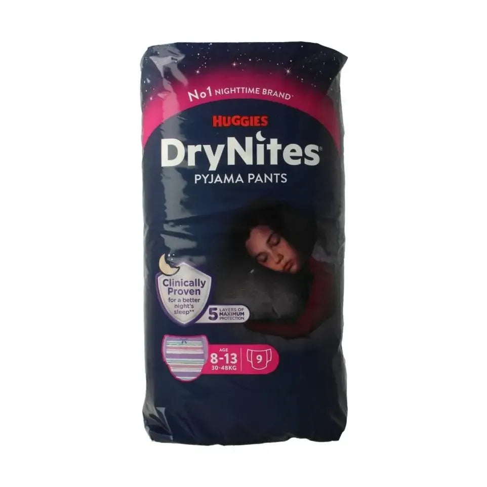 Huggies Drynites girl 8-15 jaar 9 stuks