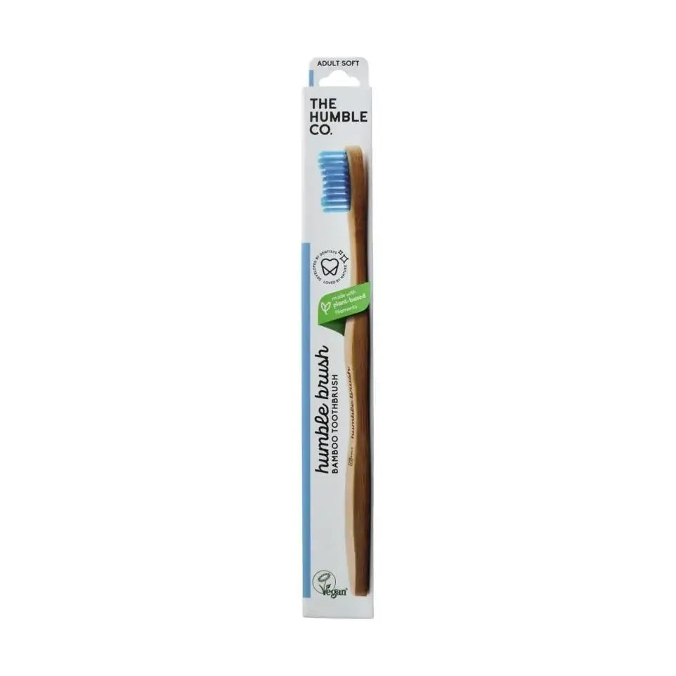 The Humble Co Tandenborstel bamboe adult blauw brush soft