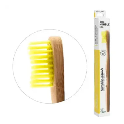 The Humble Co Tandenborstel bamboe adult geel brush soft
