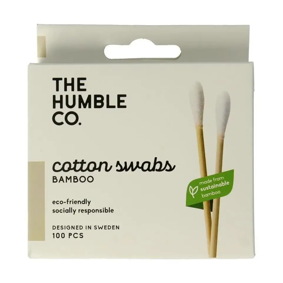 The Humble Co Wattenstaafjes bamboe wit 100 stuks