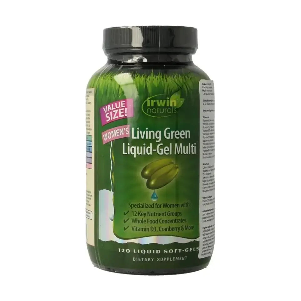 Irwin Naturals Living green liquid gel multi for women 120