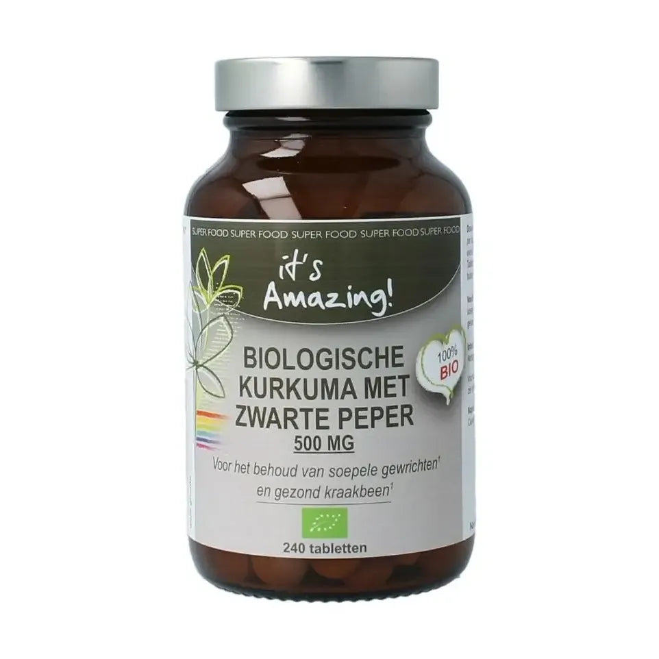 It`s Amazing Kurkuma zwarte peper biologisch 240 tabletten