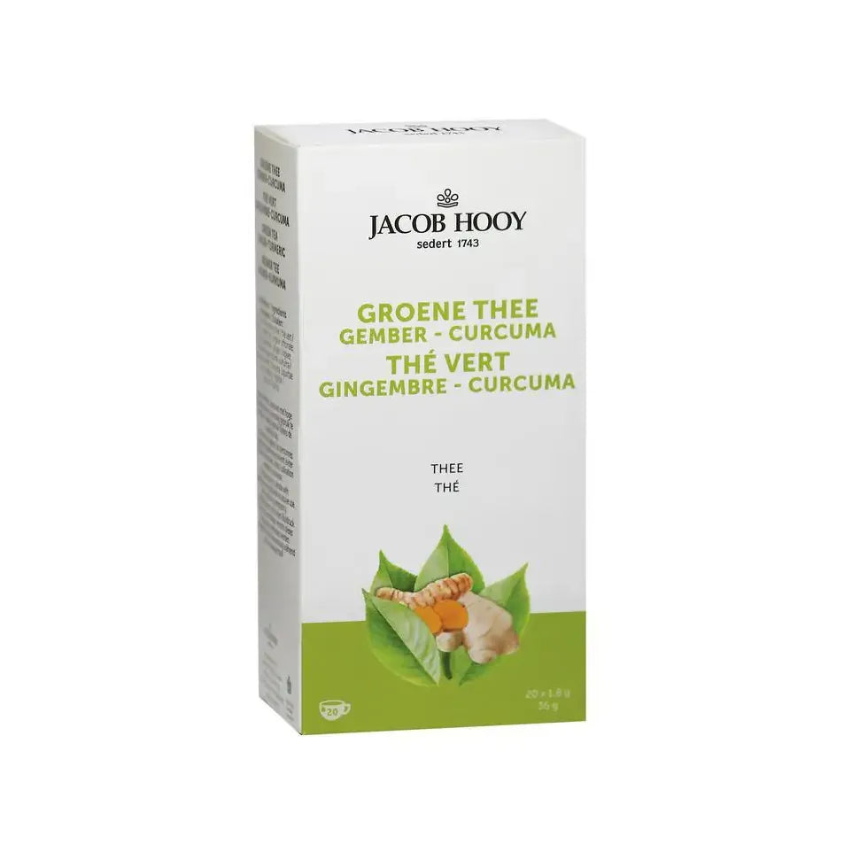 Jacob Hooy Groene thee gember curcuma thee 20 zakjes