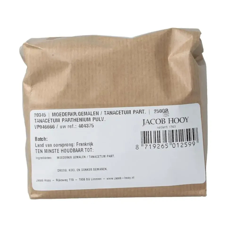 Jacob Hooy Moederkruid gemalen/tanacetum parthenium 250 gram